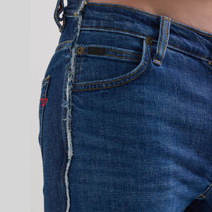 Jeans en denim pour homme FIT FORNESS INTERNATIONAL, respirant, léger, taille mi-haute, coupe droite, jambe large, grande taille, coupe ample, délavage clair effet monkey wash - Product Image 3
