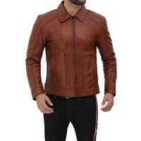 Promotion : Vestes en cuir noir respirantes à col montant de haute qualité pour homme – Style urbain, logo personnalisé sur le devant