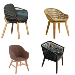 Mobilier de jardin moderne et personnalisable Cadre en aluminium enduit de luxe pour chaises de salle à manger Pieds en bois Chaise d'extérieur en corde pour patio - Product Image 4