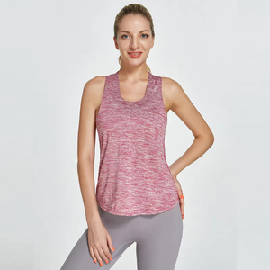 <b>Women's</b> Solid <b>Pink</b> Scoop Neck Tank <b>Top</b> Sleeveless Loose Fit Activewear Shirt for Yoga Gym Running Custom OEM Sportswear - Product Image 1