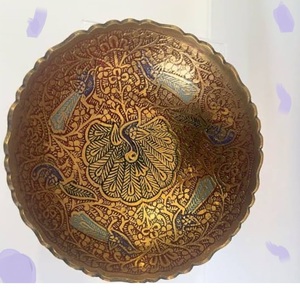 Tazón para servir postres, tazón decorativo de metal pintado a mano para uso doméstico, en la cocina o para catering, tazón para servir palomitas de maíz - Product Image 3