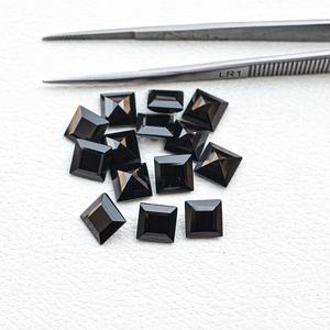 8mm AAA grado certificado Natural negro ónix facetado princesa corte cuadrado piedra preciosa suelta pulida joyería de lujo hecha a mano India nuevo - Product Image 1
