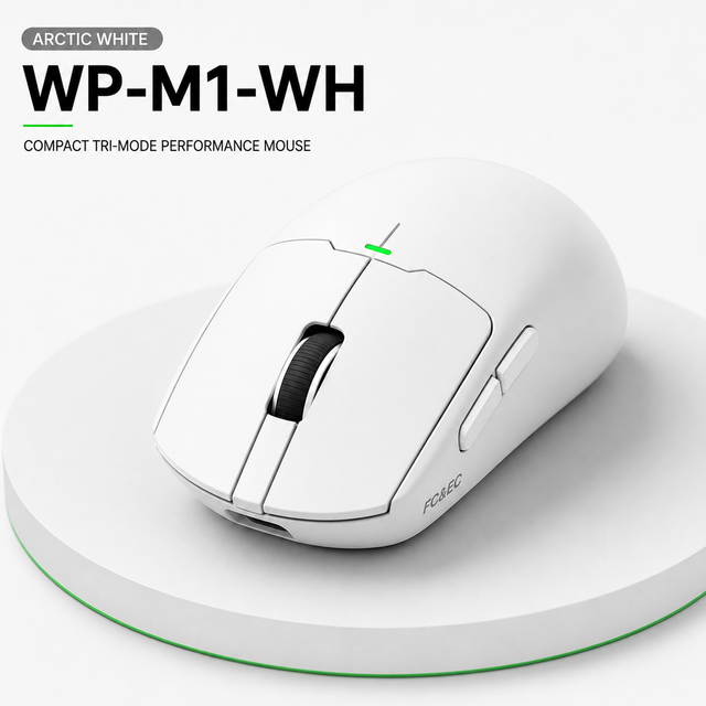 Rechargeable Gaming Mouse Tri Mode Wireless USB C 12K DPI PAW3311 1000Hz 6 Button Receiver Storage Lightweight