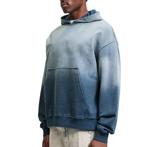 Sweat à capuche oversize en molleton délavé pour homme, 100 % coton, streetwear, poids lourd, épaules tombantes, impression sérigraphique, 330 grammes - Product Image 5