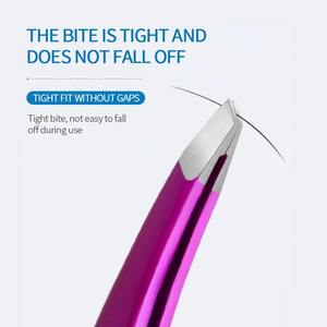 Pince à épiler pour sourcils et extensions de cils en acier inoxydable pour cils volumineux - Product Image 4