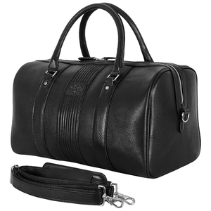 Wholesale Smart Range Leather Genuine Full Grain Cowhide Leather Duffel <b>Bag</b> Black Travel Weekender Holdall Shoulder Strap YKK - Product Image 3