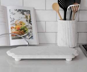 Plateau de service moderne en marbre naturel, plateau décoratif en pierre de haute qualité pour fruits, collations, thé, café ou ornements, à prix abordable - Product Image 2