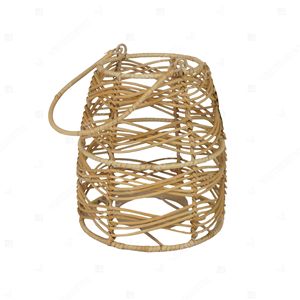 Farol de Ratán Abierto Estilo Costero, Portavelas Colgante, Jaula para Velas, Farol de Jardín, Portavelas de Cristal, Luz Decorativa para Interiores del Hogar - Product Image 2