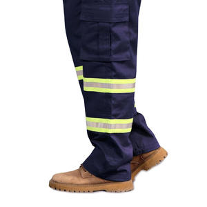 Pantalon de travail de sécurité OEM noir décontracté taille mi-haute personnalisé haute visibilité antistatique écologique pour hommes 100 % polyester - Product Image 3