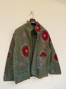 Suzani TNT Jacket <b>Vintage</b> Uzbek Embroidered Boho <b>Coat</b> Floral Short Jacket Ethnic Festival Outerwear - Product Image 4