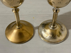 Gobelets à vin vintage en laiton, verres à boire en laiton faits à la main, coupes traditionnelles en métal, articles de bar décoratifs, vaisselle pour la maison - Product Image 5