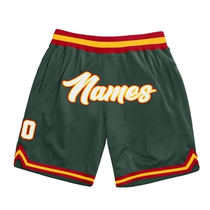 Wholesale Direct OMMIZ INDUSTRY Best Selling Custom Green Gold-White Authentic Throwback Basketball Shorts - Product Image 6