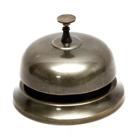 Cloche de réception manuelle en laiton doré antique gaufré pour enseignants, écoles et fournitures hôtelières haut de gamme