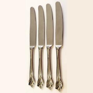 Ensemble de couteaux à beurre en acier inoxydable argenté forgé à la main, avec manche torsadé, style rustique, pour l'hôtellerie et la restauration - Product Image 4