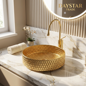 Évier de cuisine rectangulaire en laiton Daystar Trade, fait main, brossé, à encastrer, à cuve unique, design moderne - Product Image 1