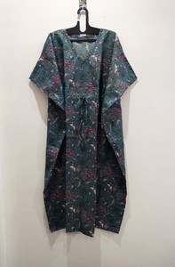 Vestido caftán de algodón floral hecho a mano, caftán indio para damas de honor, ropa bohemia para bodas, fiestas y playa - Product Image 3