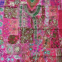 Hiasan Dinding Tradisional India yang Menakjubkan, Bordir Tribal, Gaya Bohemian, Kain Katun Vintage