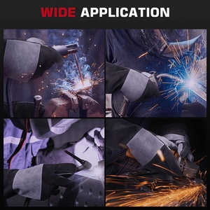 Gants de soudure en cuir de vachette renforcé, résistants à l'abrasion, pour la lutte contre les incendies, la boulangerie, la construction, le barbecue - Product Image 6