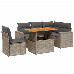 Conjunto de Sofás Modulares Grandes de Ratán PE Gris para Jardín, Colección Premium de Muebles para Exteriores - Product Image 2