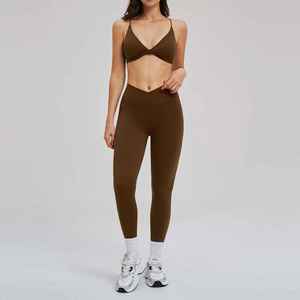 Gym Set Women 2 Pcs Yoga Bra and Pants Leggings Outfit Sports Tracksuit Workout Clothes Running Fitness Suit Pilates Activewear - Product Image 4
