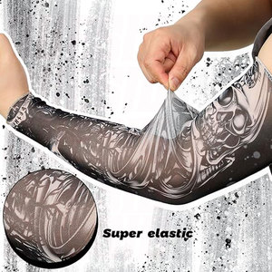Manchon de tatouage temporaire pour hommes, manches de bras rafraîchissantes longues sans doigts, protection UV antidérapante, manches solaires respirantes - Product Image 4