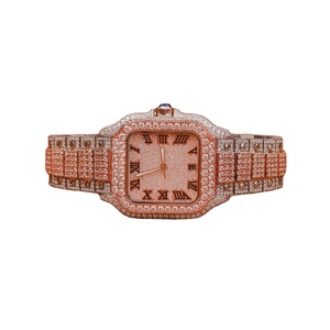 Montre Hip Hop Iced Out VVS Moissanite Diamond en acier inoxydable avec logo personnalisé, montre mécanique pour homme, livraison directe - Product Image 1