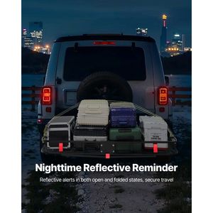 Portapacchi Pieghevole da Gancio Traino 178x76x15 cm con Capacità 227 kg, Segnalatore Luminoso Notturno e Staffa - Product Image 6