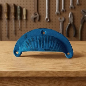 Blue Distressed <b>Ceramic</b> Cabinet Handle Oval Industrial Kitchen <b>Drawer</b> Pull Durable Furniture Hardware Eco-Friendly Easy - Product Image 4
