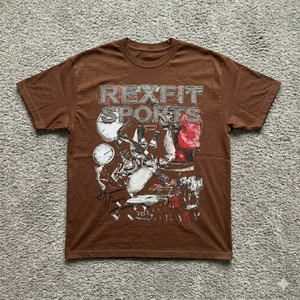 T-shirt décontracté personnalisé REXFIT SPORTS Streetwear en coton 100% noir délavé à l'acide, coupe oversize pour homme, col rond - Product Image 5