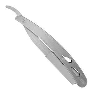 Rasoir manuel à lame unique en acier inoxydable à bord droit pour hommes, rasoir pliable pour barbiers, rasoir professionnel pour salon de coiffure - Product Image 1