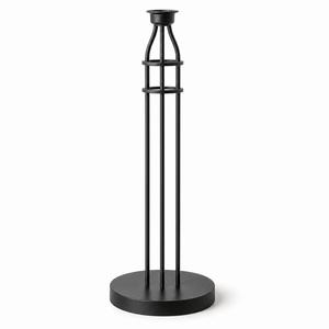 Grand Porte-Bougie Conique en Métal Noir 45cm, Chandelier Minimaliste en Fer avec Finition Oxydée - Product Image 2