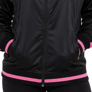 Black AKA Vintage Track <b>Jacket</b> Women Zip Up Sportswear <b>Jacket</b> Casual Fashion Outerwear Athletic Streetwear Apparel Wholesale - Product Image 3