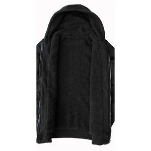 Sweat-shirt à capuche zippé pour homme, personnalisé, épais, doublé en sherpa, polaire lourd et chaud, avec poches et cordon de serrage, vêtement d'extérieur décontracté pour l'hiver - Product Image 2