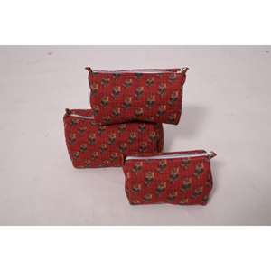 กระเป๋าแต่งหน้าผ้าฝ้ายพิมพ์ลายดอกไม้, กระเป๋าใส่เครื่องสำอางสำหรับผู้หญิง, กระเป๋าใส่อุปกรณ์อาบน้ำแบบมีซิปสำหรับเดินทาง, ออแกไนเซอร์สำหรับใช้ในชีวิตประจำวัน - Product Image 4