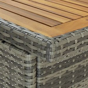 Ensemble de bar en bois d'acacia massif avec collection de meubles gris acier en rotin PE - Product Image 6