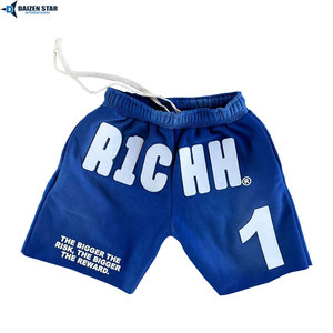 Men's Polyester/Cotton <b>Fleece</b> Mid Waist <b>Shorts</b>-Quick Dry Breathable Eco-Friendly 240g Silk Screen Front Logo Knitted Drawstring - Product Image 6