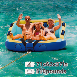 Bouée gonflable tractable 2026 Orange Rouge Jaune en PVC pour 1 à 3 personnes, jouet aquatique pour bateaux, parcs aquatiques, rivières, mers et plages - Product Image 5