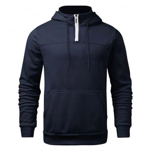 Sweat-shirt à capuche zippé marron pour homme, coupe ajustée, couleur unie, veste en polaire décontractée, vêtements d'automne - Product Image 1