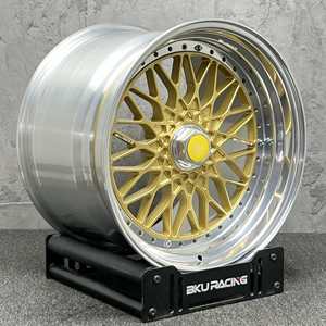 Jantes en alliage forgées 3 pièces style Bku RS 5x108 pour Ferrari F355 F512 F40 F50 360 Modena 308 348 328 <span class=keywords><strong>456</strong></span> <span class=keywords><strong>GTB</strong></span> 18 19 pouces, design maillé - Product Image 2