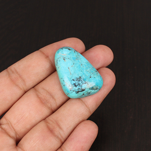 Pierre précieuse naturelle turquoise bleue fantaisie d'Arizona, cabochon, 44,6 carats, 32x23 mm, pour la fabrication de bijoux - Product Image 2