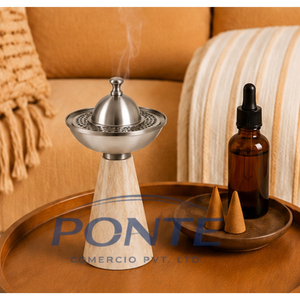 Quemador de incienso de mármol estilo árabe, Mabkhara de metal, soporte de incienso de piedra natural premium para decoración del hogar y uso religioso en Ramadán - Product Image 2