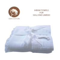 Toallas Ahram Musulmanas de Primera Calidad, 100% Algodón, Juego de 2 Piezas para Hajj y Umrah, Cómodas para Usar, Rezar, Lavarse y Absorber