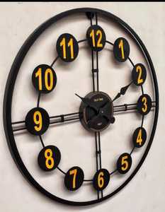 Modern Iron Round <b>Digital</b> Mechanical Waterproof Easy-to-Read Single Face Antique Style Hanging Wall <b>Clock</b> for Living Room Decor - Product Image 2