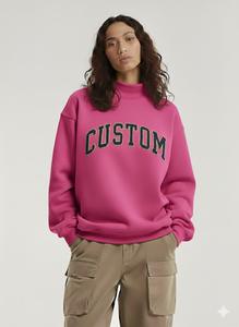 Sudadera de Manga Larga con Cuello Alto y Logotipo Personalizado 2026 para Mujer, Sudadera de Felpa Extra Grande con Estampado de Alta Calidad - Product Image 6