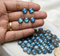 Pierre précieuse naturelle de labradorite de haute qualité, multicolore, à facettes, pierre brute pour les créateurs de bijoux, fabrication de bijoux en gros