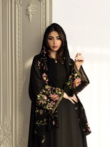 Abaya Larga para Mujer, Elegante y Moderna, con Bordado, Ropa Musulmana para Ramadán, Eid, Fiestas y Bodas - Product Image 3