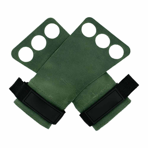 Agarraderas de Cuero Vacuno de Primera Calidad 100% Hechas a Mano para Levantamiento de Pesas en Color Marrón con Tres Agarraderas Personalizadas Resistentes - Product Image 5