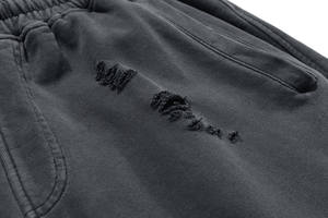 Shorts de sport décontractés pour hommes, style rétro western, déchirés, à cordon de serrage, taille élastique, streetwear, collection été 2026 - Product Image 5