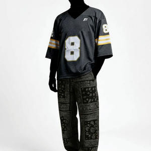 Maillot de football américain personnalisé à texture unique pour hommes, respirant, en polyester, col en V, uniforme sportif, fournisseur en gros OEM sous marque privée - Vente chaude - Product Image 1