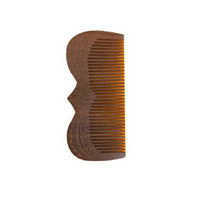 Compact light-<b>wood</b> <b>comb</b> with wide teeth presented in a clear protective pouch, available at wholesale prices. - Product Image 2